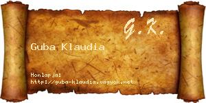 Guba Klaudia névjegykártya